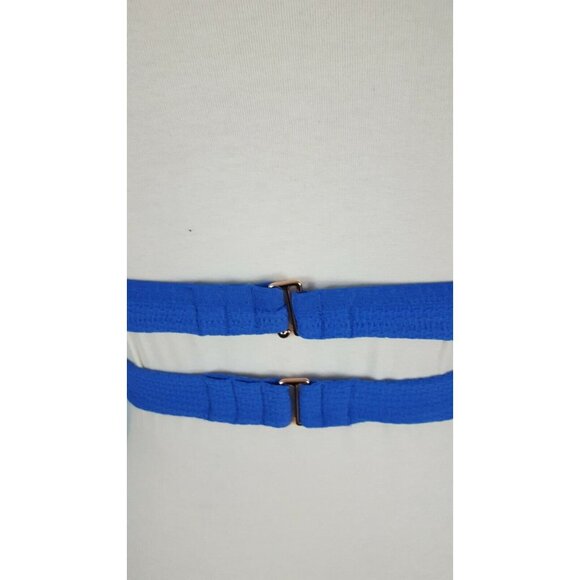 Shade & Shore 36C Textured Twist Front Light Lift Bikini Top Blue - Picture 8 of 9